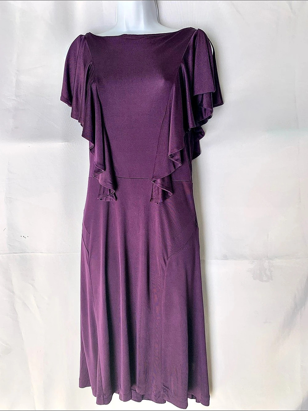 Purple Ruffle Sleeve Maxi Dress Like New